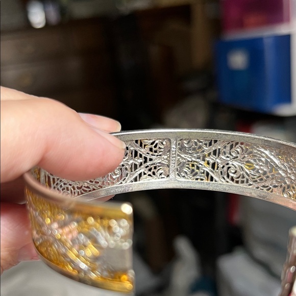 Vintage 1920 Art Deco JJ WHITE Bracelet with Pink Accent - Picture 2 of 5